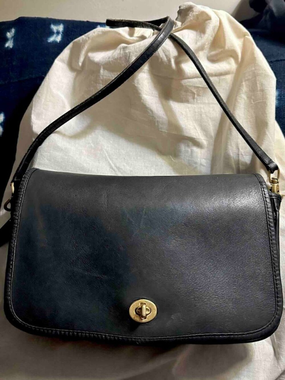Vintage COACH #9635 ConvertibleClutch NYC Black Glovetanned Leather bag purse